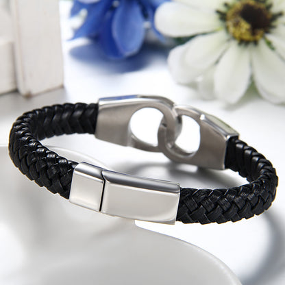 Boniskiss Stainless Steel Bracelet with Infinity Symbol for Men