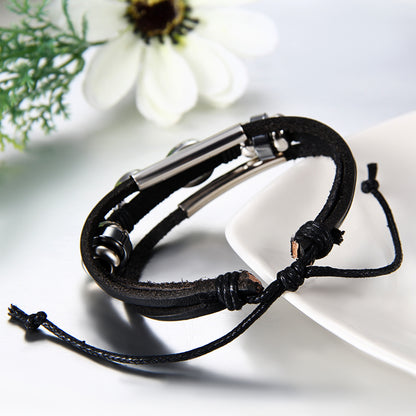 Boniskiss Infinity Leather Bracelet Wrist Wraps Braided Cuff Bangle