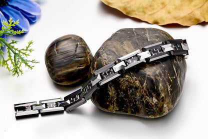Boniskiss Ceramic Stainless Steel Carbon Fiber Bracelet