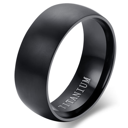 Boniskiss Mens Titanium Ring Wedding Ring Black
