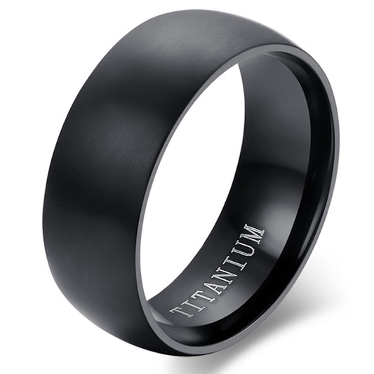 Boniskiss Mens Titanium Ring Wedding Ring Black